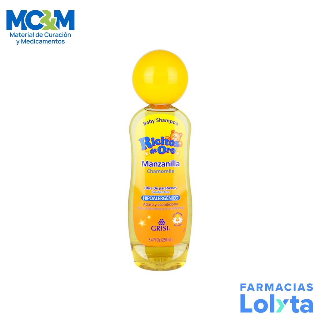 SHAMPOO RICITOS DE ORO MANZANILLA PARA BEBE 250 ML LAB GRISI