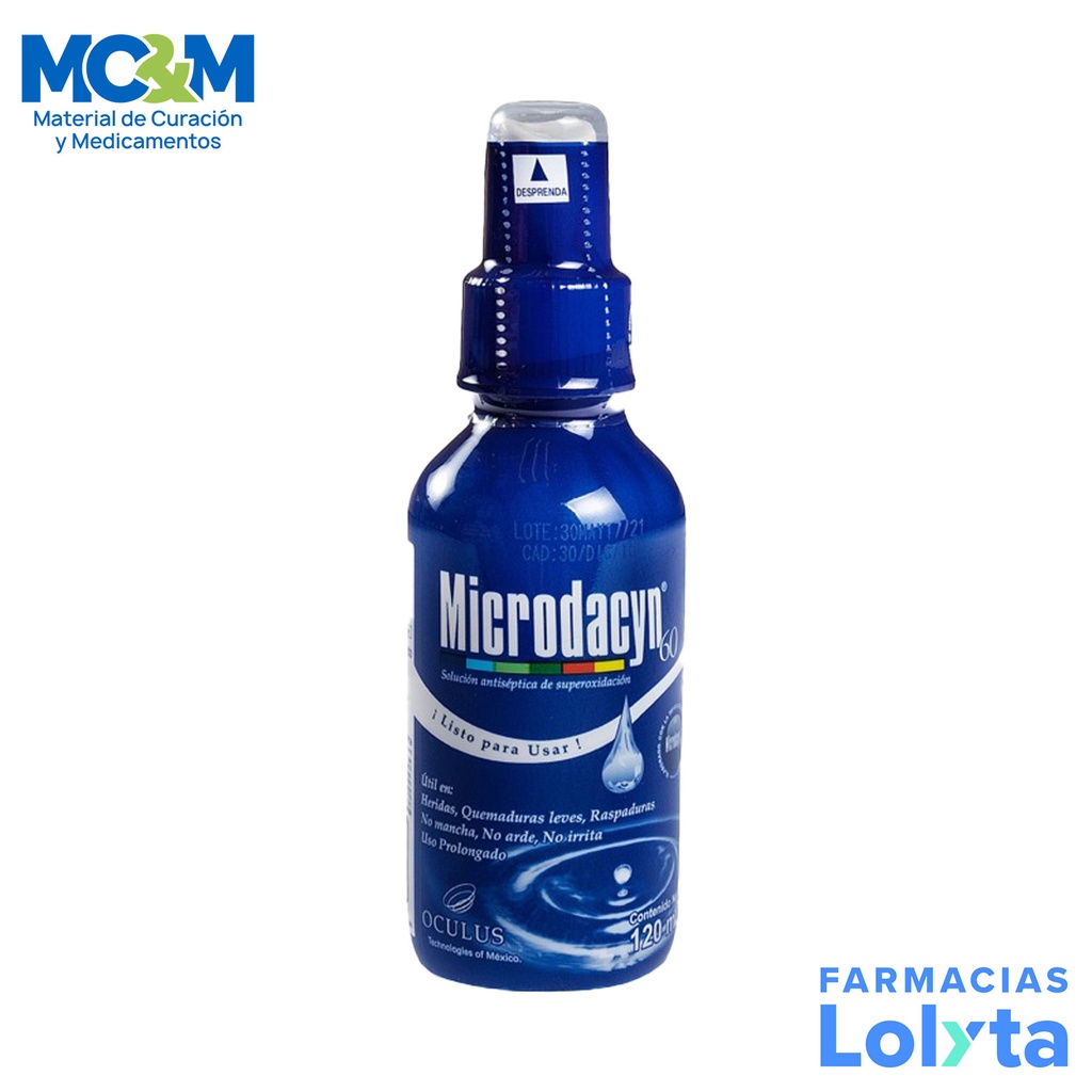 MICRODACYN 120 ML SOL ESTERILIZANTE Y ANTISEPTICA DE SUPER OXIDACION LAB SANFER