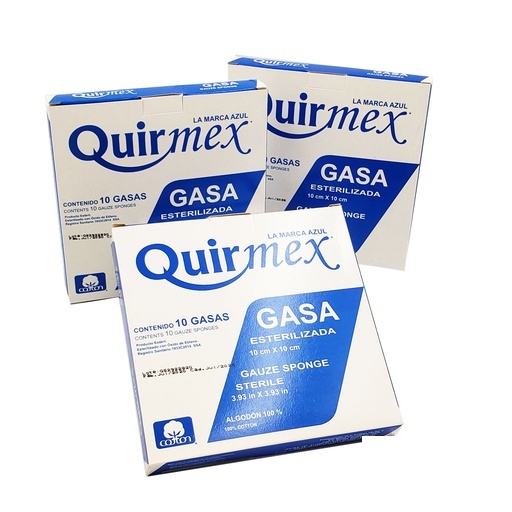 GASA ESTERIL 10X10 CM C/10 QUIRMEX