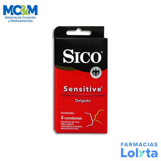PRESERVATIVO SICO SENSITIVE DELGADO C/3 PZAS RB HEALTH
