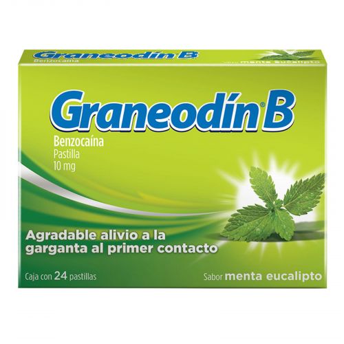 GRANEODIN-B 10 MG C/24 PASTILLAS SABOR MENTA EUCALIPTO BENZOCAINA LAB RECKITT