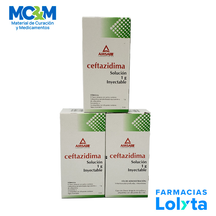 CEFTAZIDIMA SOL INY IV/IM 1 G AMSA