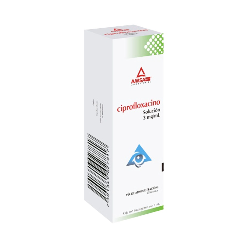 CIPROFLOXACINO SOL OFTALMICA 3 MG/ML C/5 ML LAB AMSA