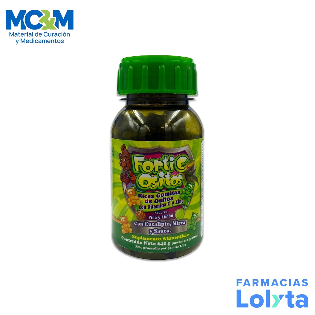 FORTI OSITOS VERDE C/110 GOMITAS CALCIO Y OMEGA 3 SUPLEMENTO ALIMENTICIO LAB NATUTECH