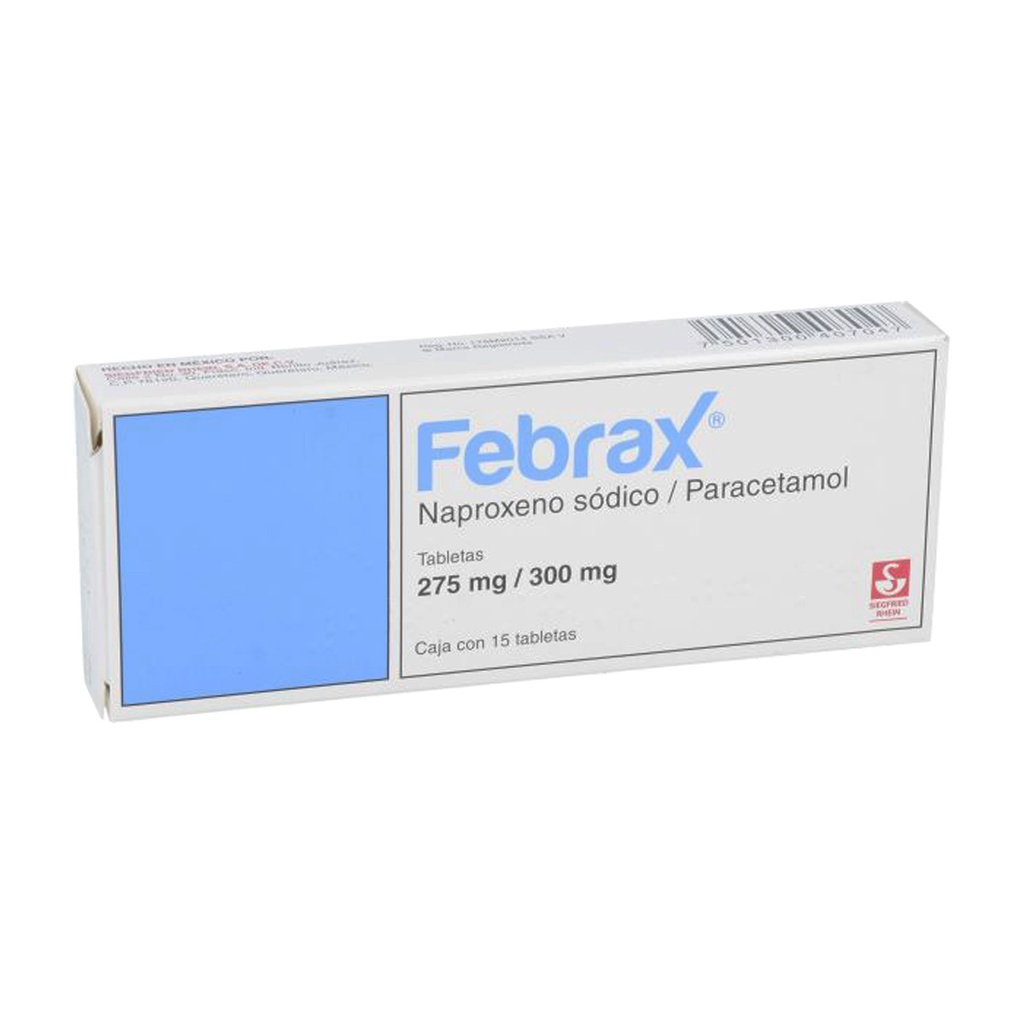 FEBRAX 275/300 MG C/15 TAB NAPROXENO SODICO PARACETAMOL LAB SIEGFRIED  RHEIN