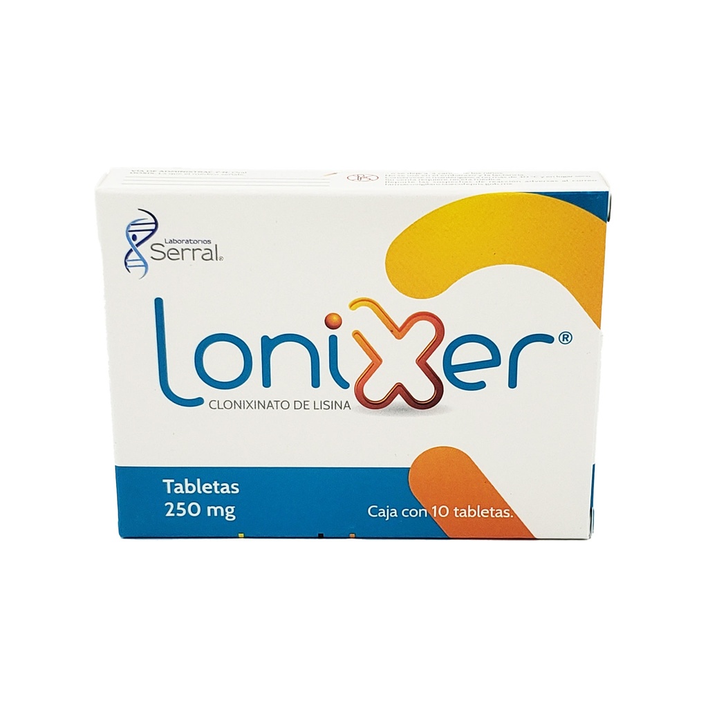 CLONIXINATO DE LISINA 250 MG C/10 TAB LONIXER LAB SERRAL