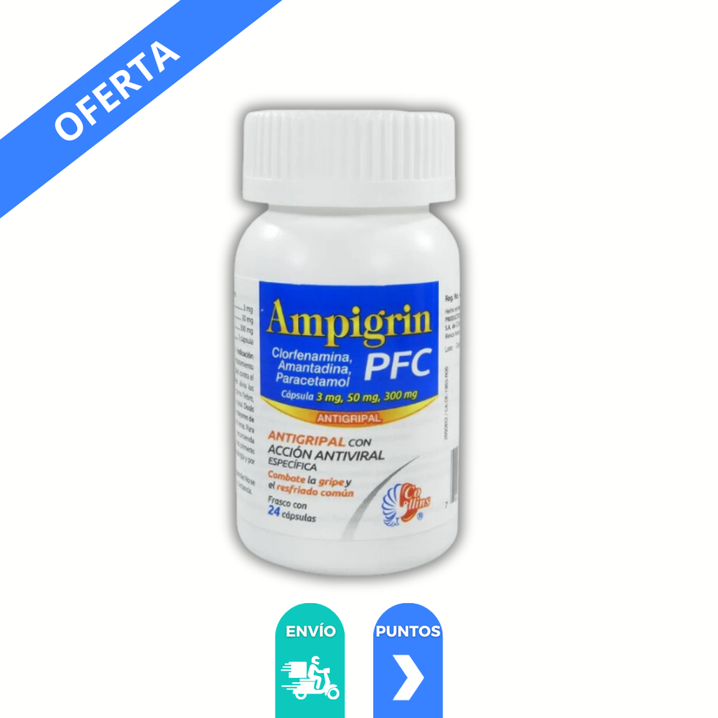 AMANTADINA CLORFENAMINA PARACETAMOL 3/50/300 MG C/24 CAP AMPIGRIN PFC LAB COLLINS