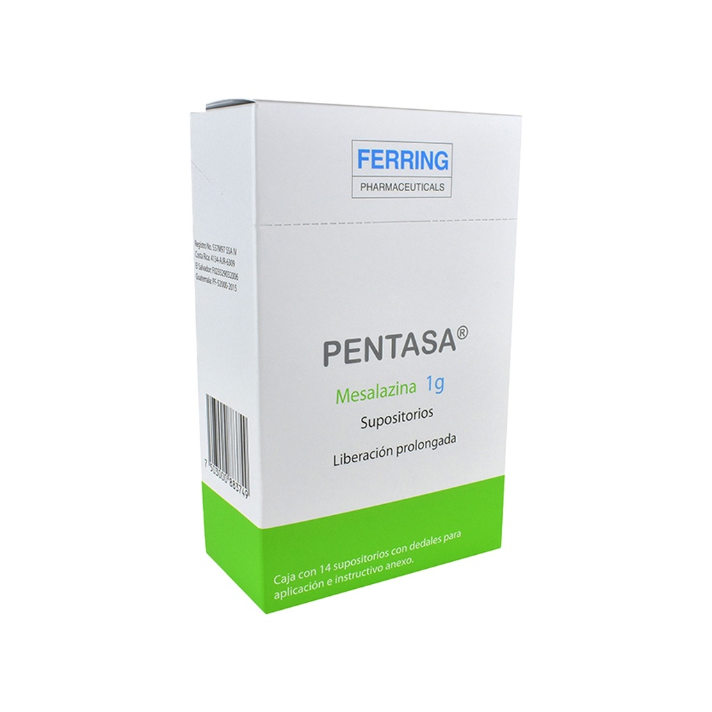 PENTASA 1 G C/14 SUPOSITORIOS MESALAZINA LAB FERRING