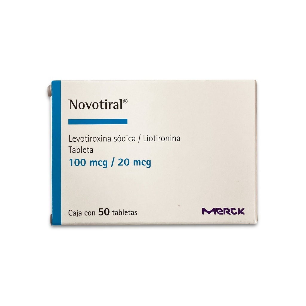 NOVOTIRAL 100/20 MCG C/50 TAB LEVOTIROXINA SODICA LIOTIRONINA LAB MERCK