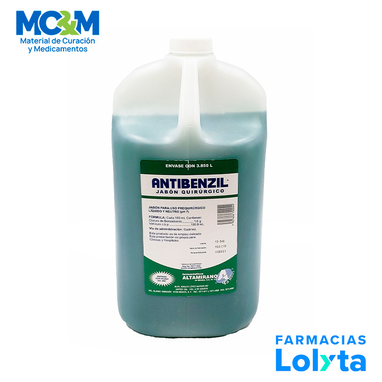 [2795] ANTIBENZIL JABON QUIRURGICO 3.85 L CLORURO DE BENZALCONIO AL 1% ALTAMIRANO