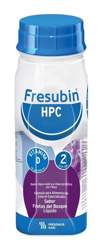 FRESUBIN HPC 2 KCAL/ML C/200 ML FRUTOS DEL BOSQUE DIETA HIPERCALORICA HIPERPROTEICA SIN FIBRA LAB FRESENIUS