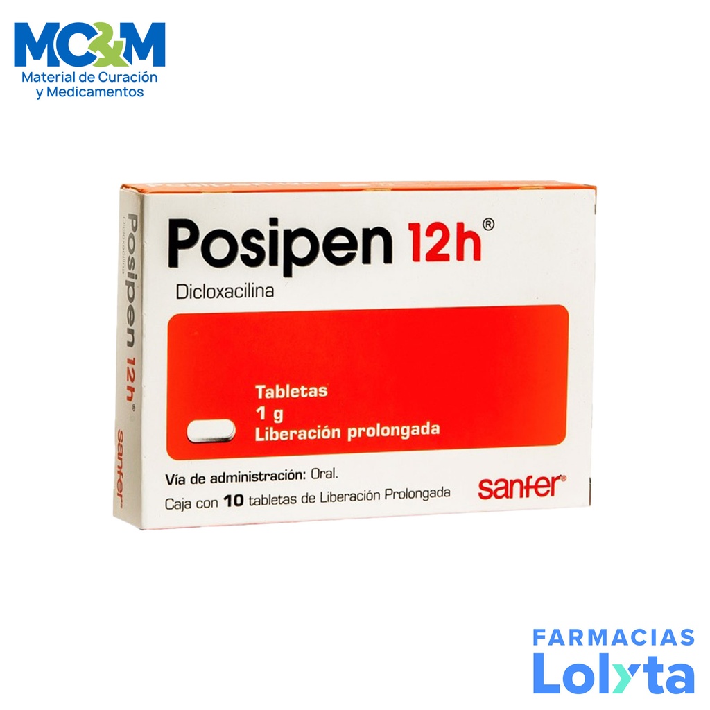 POSIPEN 12 H 1 G C/10 TAB LP DICLOXACILINA LAB SANFER