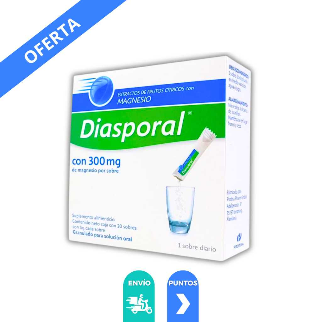DIASPORAL SUPLEMENTO ALIMENTICIO GRANULADO 5 G C/20 SOBRES EXTRACTO DE FRUTOS CITRICOS CON MAGNESIO LAB PROTINA
