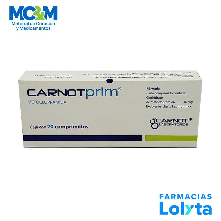 CARNOTPRIM 10 MG C/20 COMPRIMIDOS METOCLOPRAMIDA LAB CARNOT