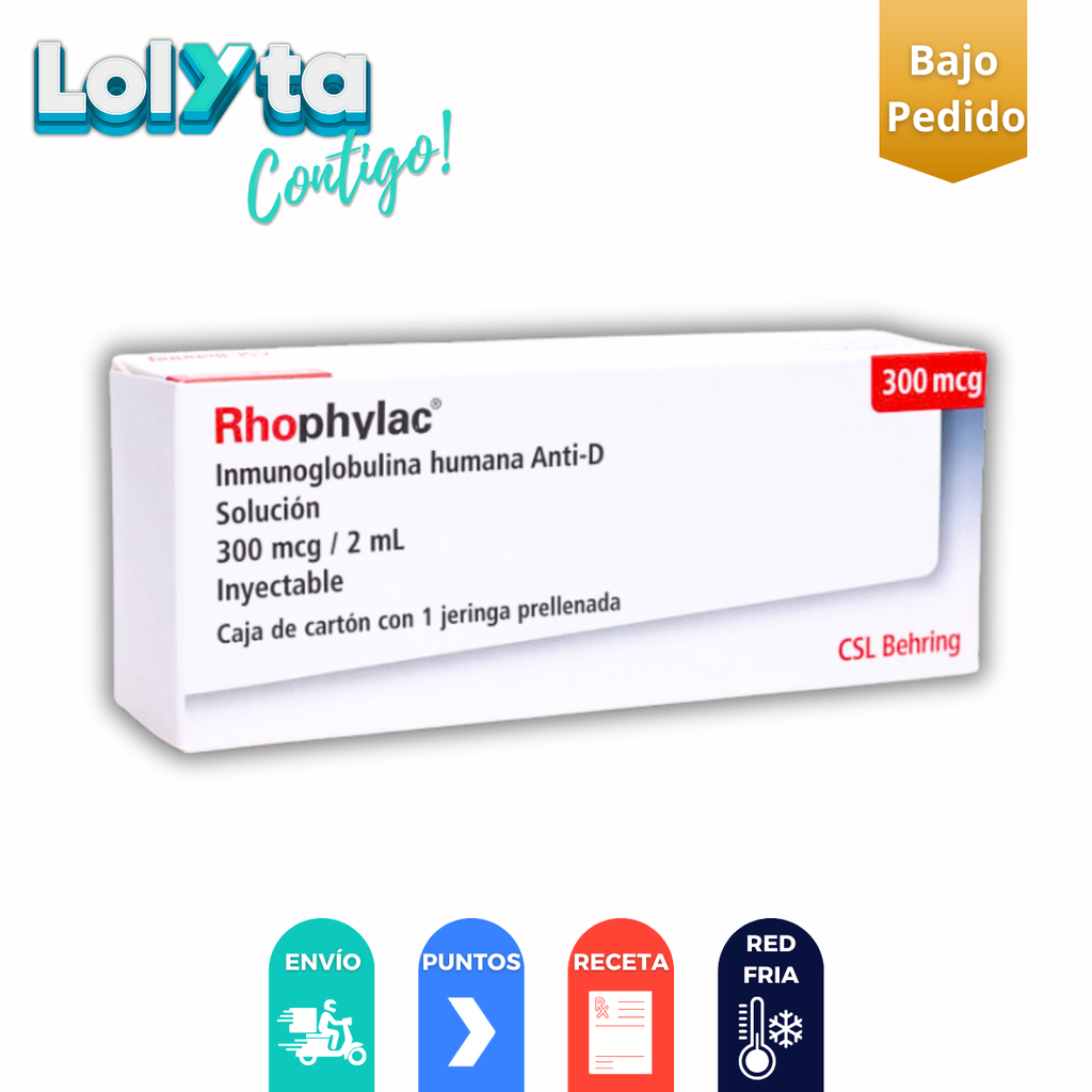 INMUNOGLOBULINA HUMANA ANTI-D SOL INY 300 MCG/2 ML JERINGA PRELLENADA RHOPHYLAC LAB CSL BEHRING (RF)