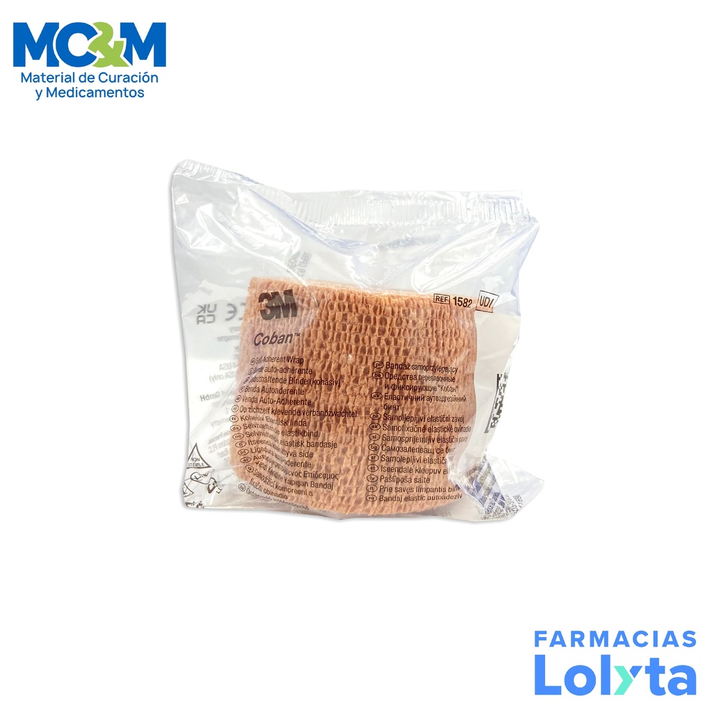 [945] VENDA COBAN 2” 5 CM X 4.5 M AUTOADHERENTE COLOR PIEL REF 1582 3M