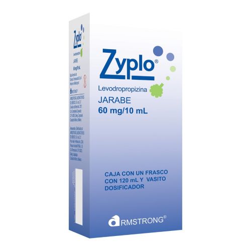 ZYPLO JARABE 60 MG/10 ML FCO C/120 ML LEVODROPROPIZINA LAB ARMSTRONG