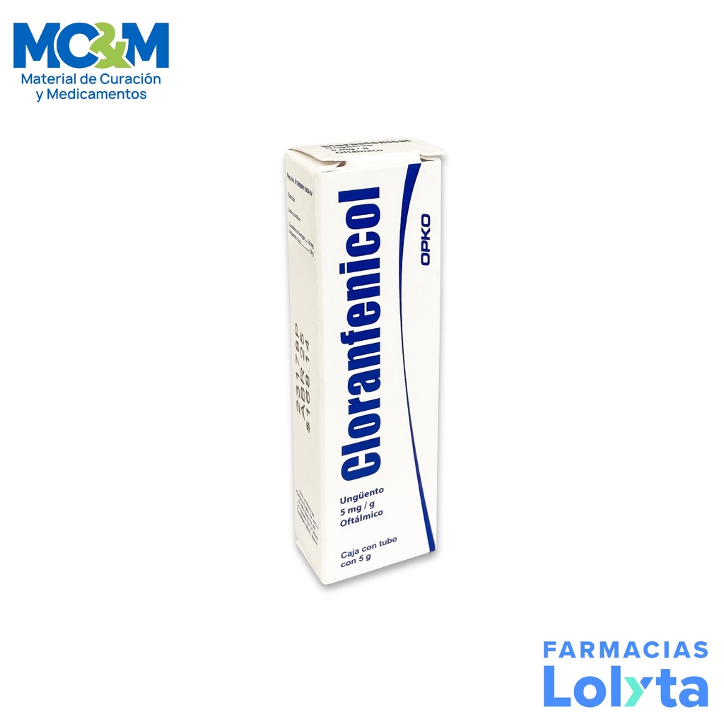 CLORANFENICOL UNGÜENTO OFTALMICO 5 MG/G TUBO C/5 G LAB EXAKTA
