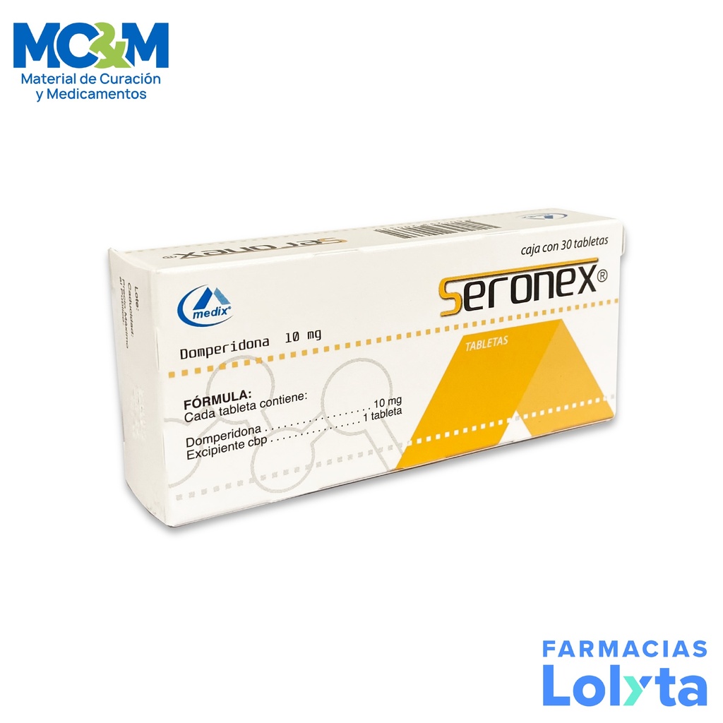 SERONEX 10 MG C/30 TAB DOMPERIDONA LAB MEDIX