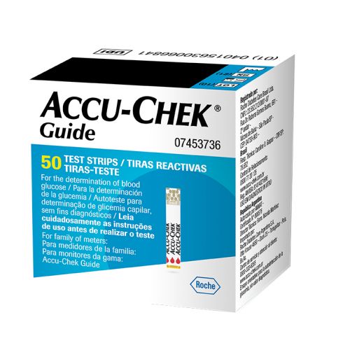 TIRAS REACTIVAS ACCUCHEK GUIDE PARA LA DETERMINACION DE GLUCEMIA C/50 PZAS ROCHE