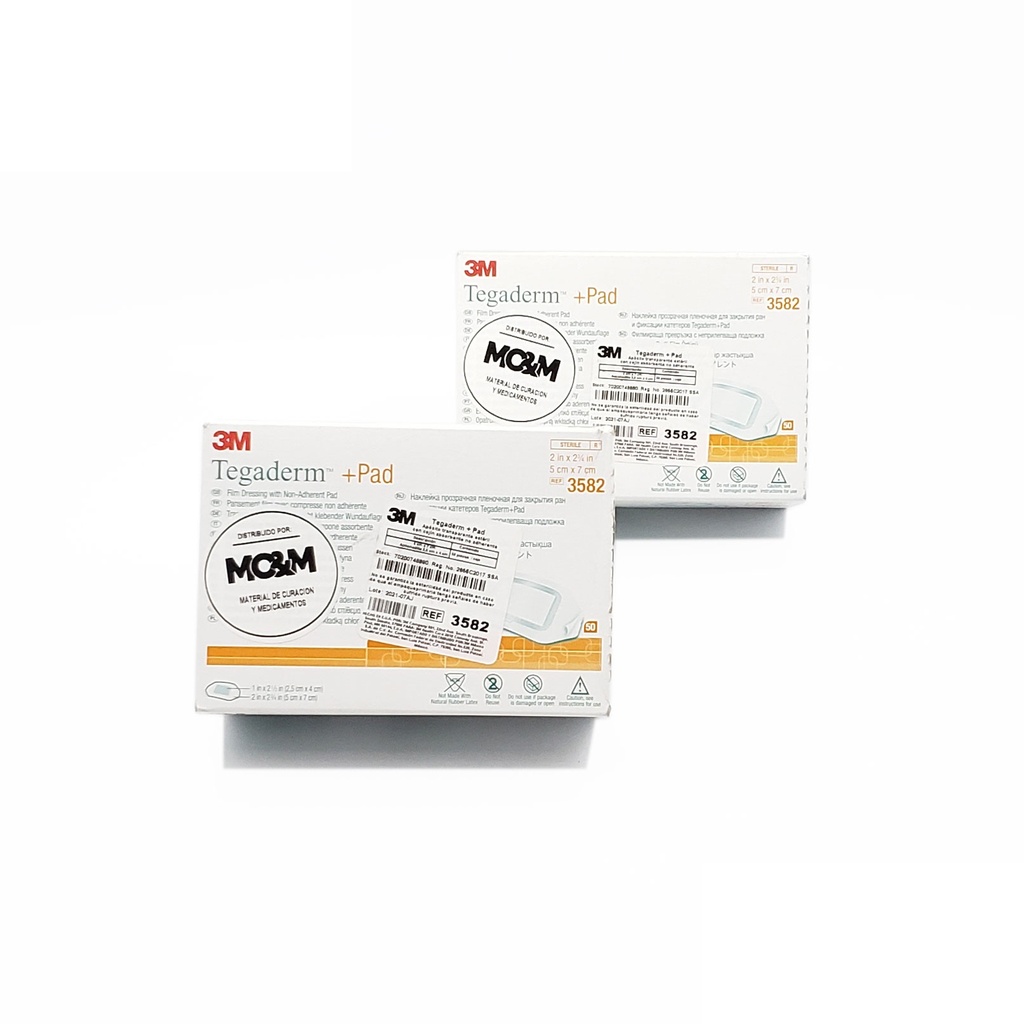 [2728] TEGADERM+PAD 5 X 7 CM C/50 PZAS APOSITO TRANSPARENTE CON COJIN ANTIADHERENTE REF 3582 3M