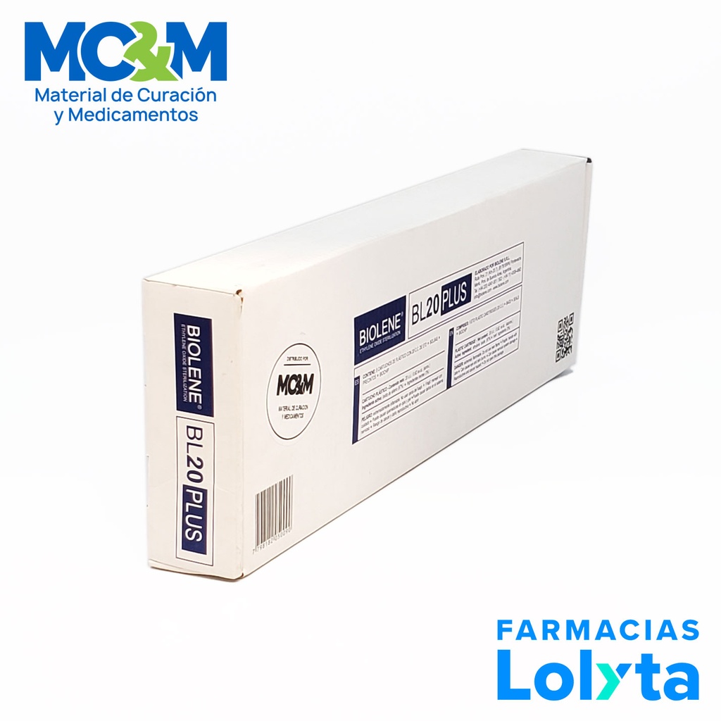BL 20 PLUS C/5 CARTUCHOS GAS ESTERILIZANTE OXIDO DE ETILENO (97%) BIOLENE