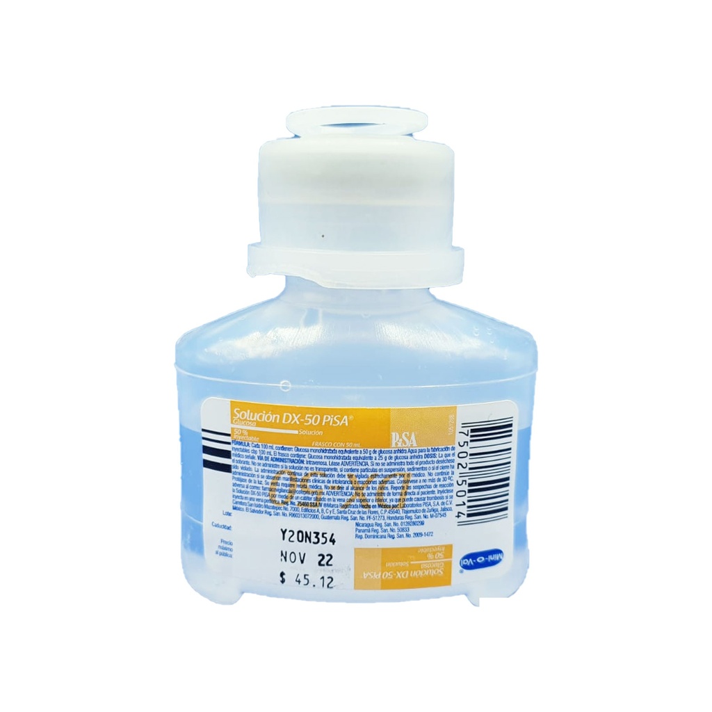 GLUCOSA 50% SOL INY 50 ML SOLUCION DX-50 LAB PISA