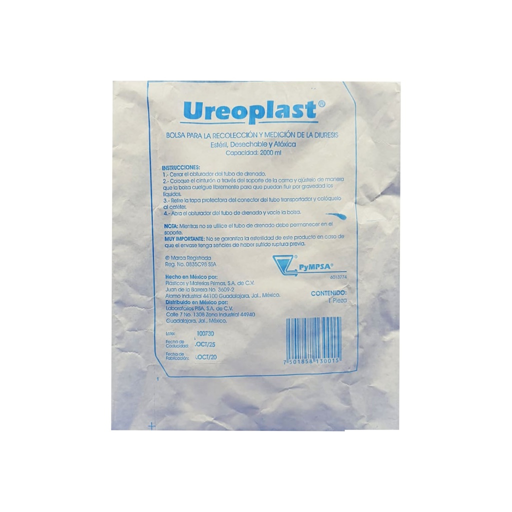 [4151] BOLSA RECOLECCION DE ORINA 2000 ML UREOPLAST LAB PISA