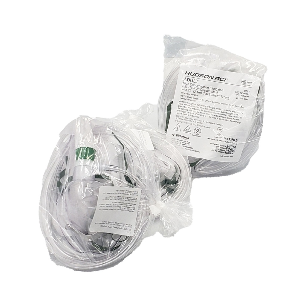 MASCARILLA DE OXIGENO C/RESERVORIO ADULTO REF HUD1007 HUDSON