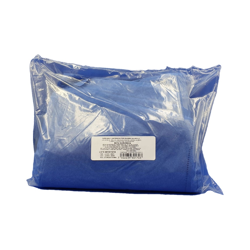 [3193] BOTA DESECHABLE POLIPROPILENO S/PLANTILLA AZUL C/25 COHMEDIC
