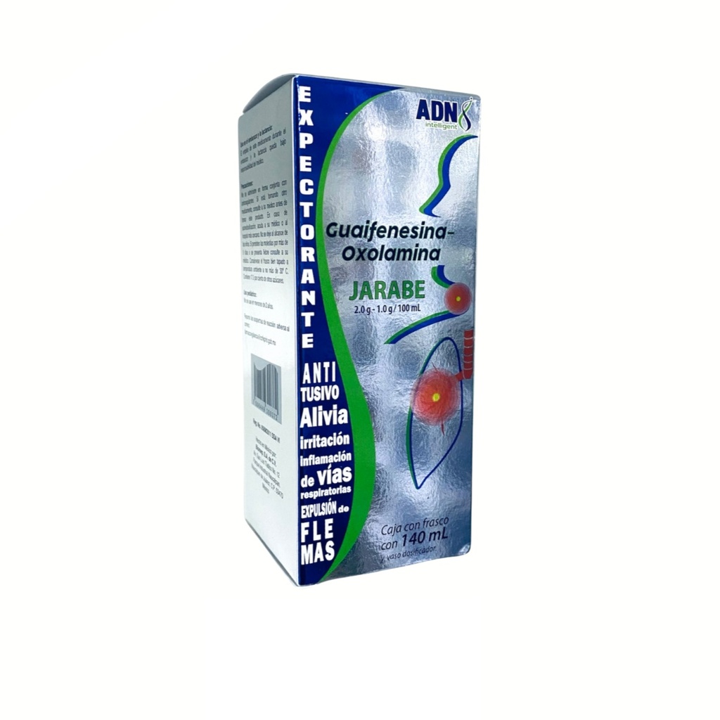 GUAIFENESINA OXOLAMINA JARABE 2/1 G/100 ML FCO C/140 ML LAB ADN