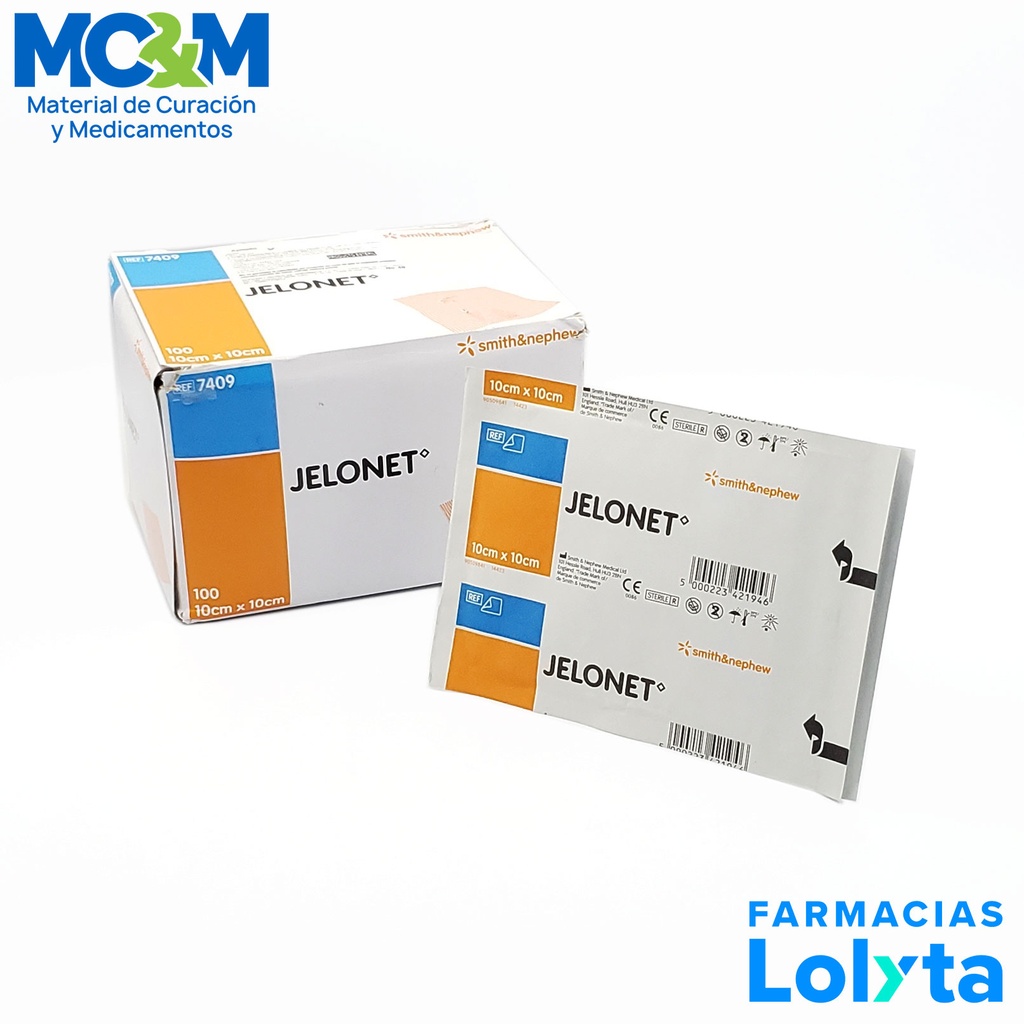 JELONET 10 X 10 CM APOSITO DE GASA PARAFINADA REF 7409 SMITH&NEPHEW