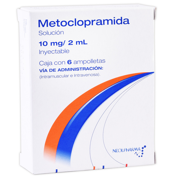 METOCLOPRAMIDA SOL INY 10 MG/2 ML C/6 AMP LAB NEOLPHARMA (PLASTICO)