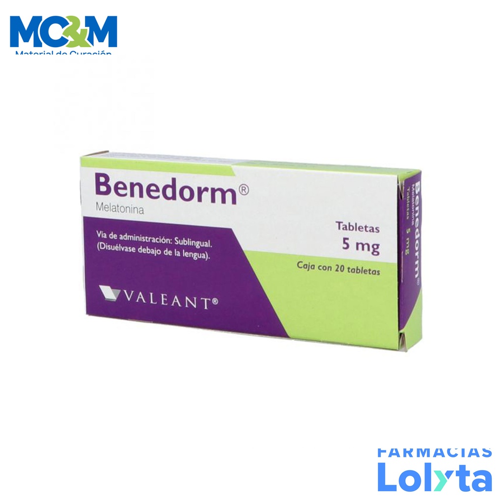 BENEDORM 5 MG C/20 TAB SUBLINGUAL MELATONINA LAB VALEANT