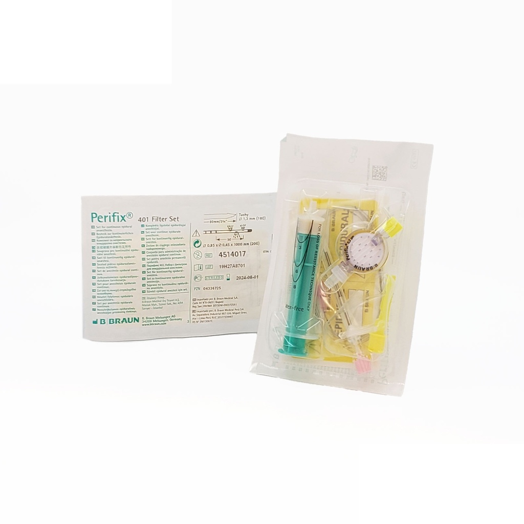 PERIFIX 401 18 G 80 MM EQUIPO DE ANESTESIA EPIDURAL REF 4514017 B. BRAUN