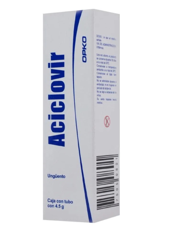 ACICLOVIR UNGÜENTO OFTALMICO 30 MG/G TUBO C/4.5 G LAB EXAKTA