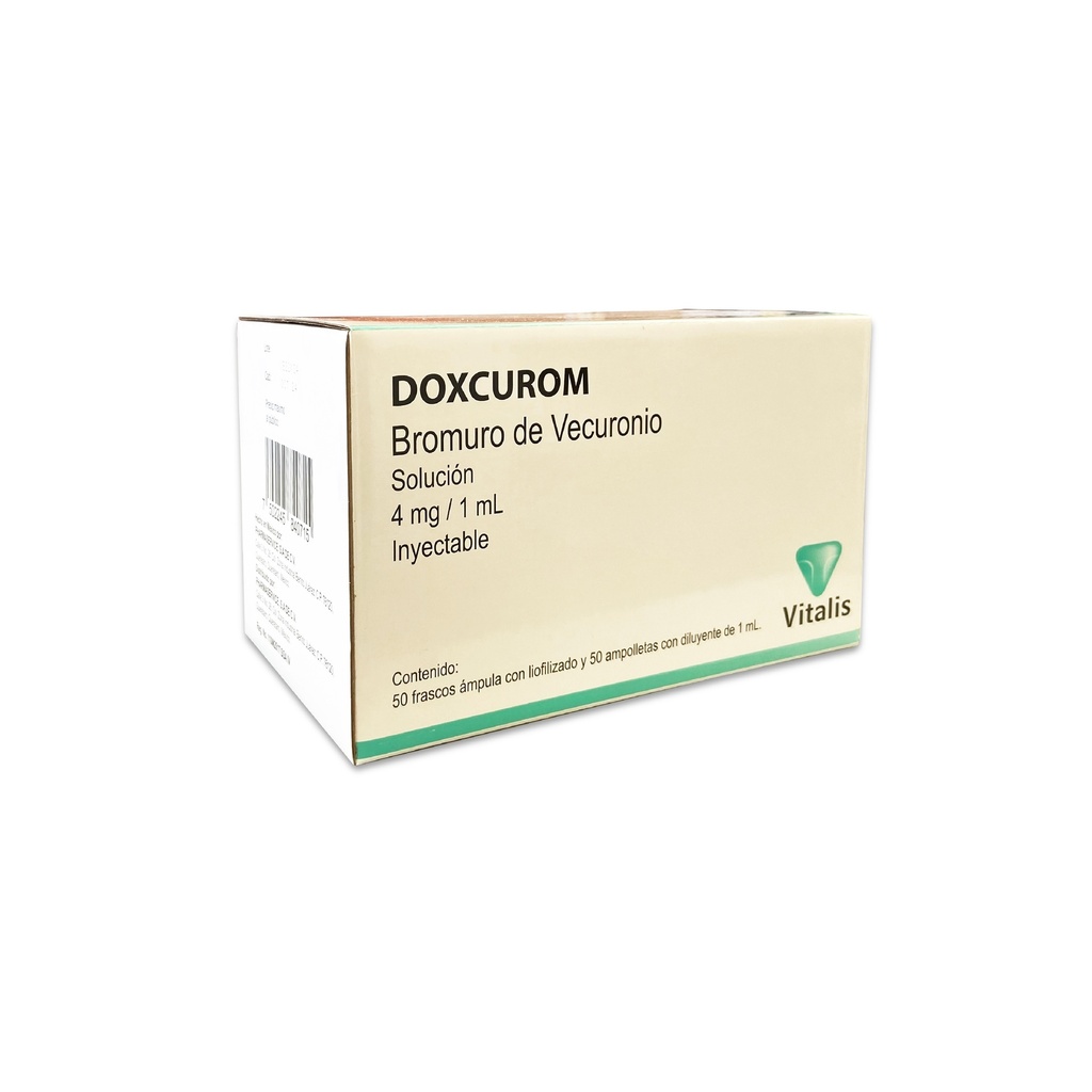BROMURO DE VECURONIO SOL INY 4 MG/ML C/1 FCO AMP DOXCUROM LAB VITALIS