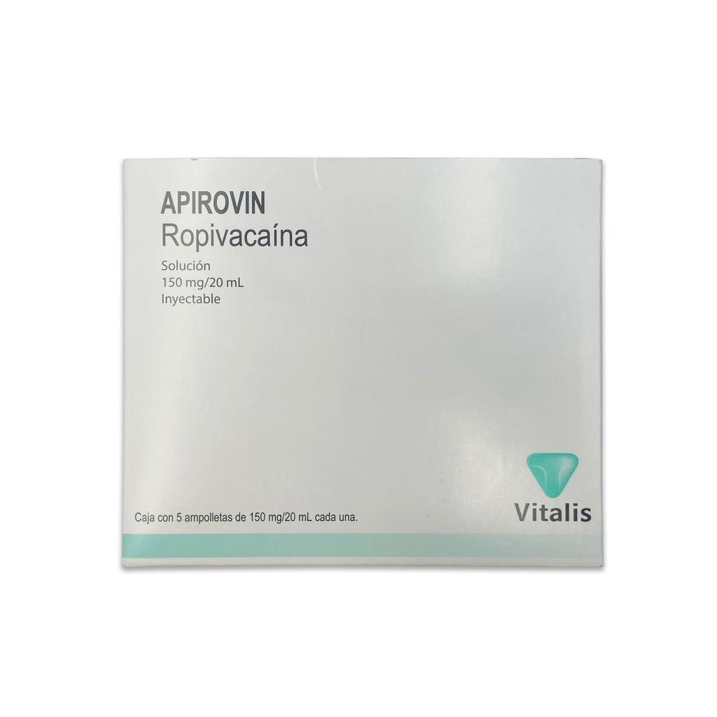 ROPIVACAINA SOL INY 7.5 MG/ML (150 MG/20 ML) C/5 AMP APIROVIN LAB VITALIS