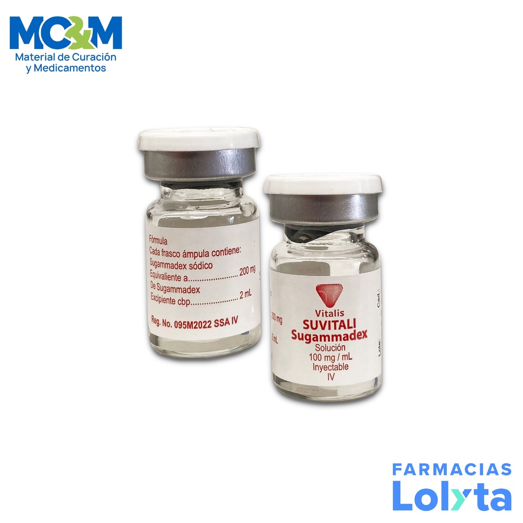 [1385] SUGAMMADEX SOL INY 100 MG/ML C/1 FCO AMPULA 2ML SUVITALI LAB VITALIS (BRIDION)