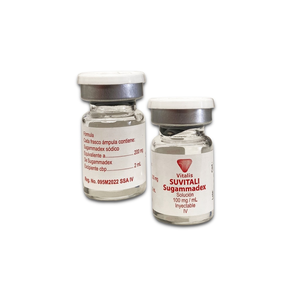 SUGAMMADEX SOL INY 100 MG/ML C/1 FCO AMPULA 2ML SUVITALI LAB VITALIS (BRIDION)