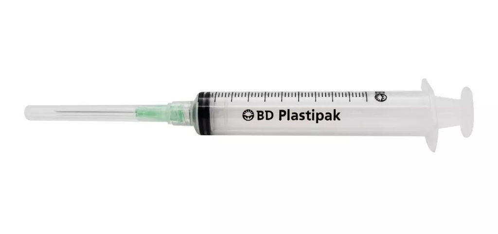 JERINGA 10 ML C/AGUJA 21X40 PIEZA VERDE PLASTIPAK REF 990409 BD