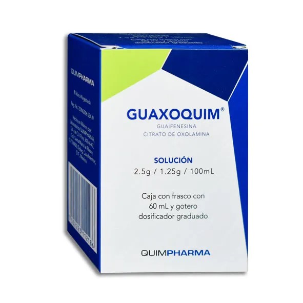GUAIFENESINA OXOLAMINA SOL ORAL 2.5/1.25 G/100 ML FCO C/60 ML GUAXOQUIM LAB QUIMFARMA
