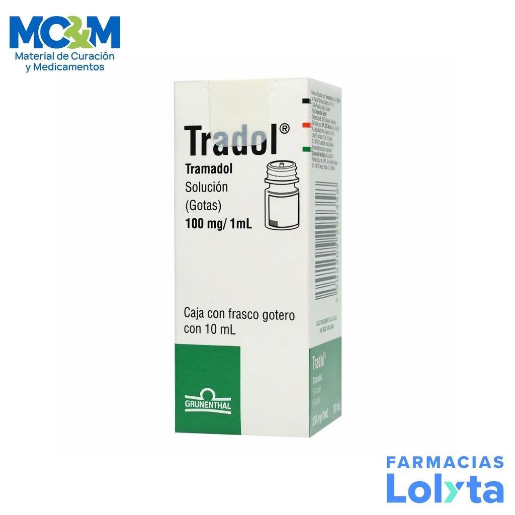 TRADOL SOLUCION ORAL 100 MG/ML C/10 ML TRAMADOL LAB GRUNENTHAL