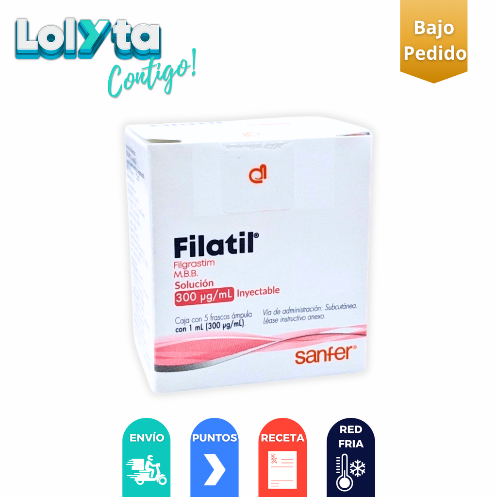 [1346] FILATIL SOL INY 300 MCG/ML C/5 AMP FILGRASTIM LAB PROBIOMED (RF)