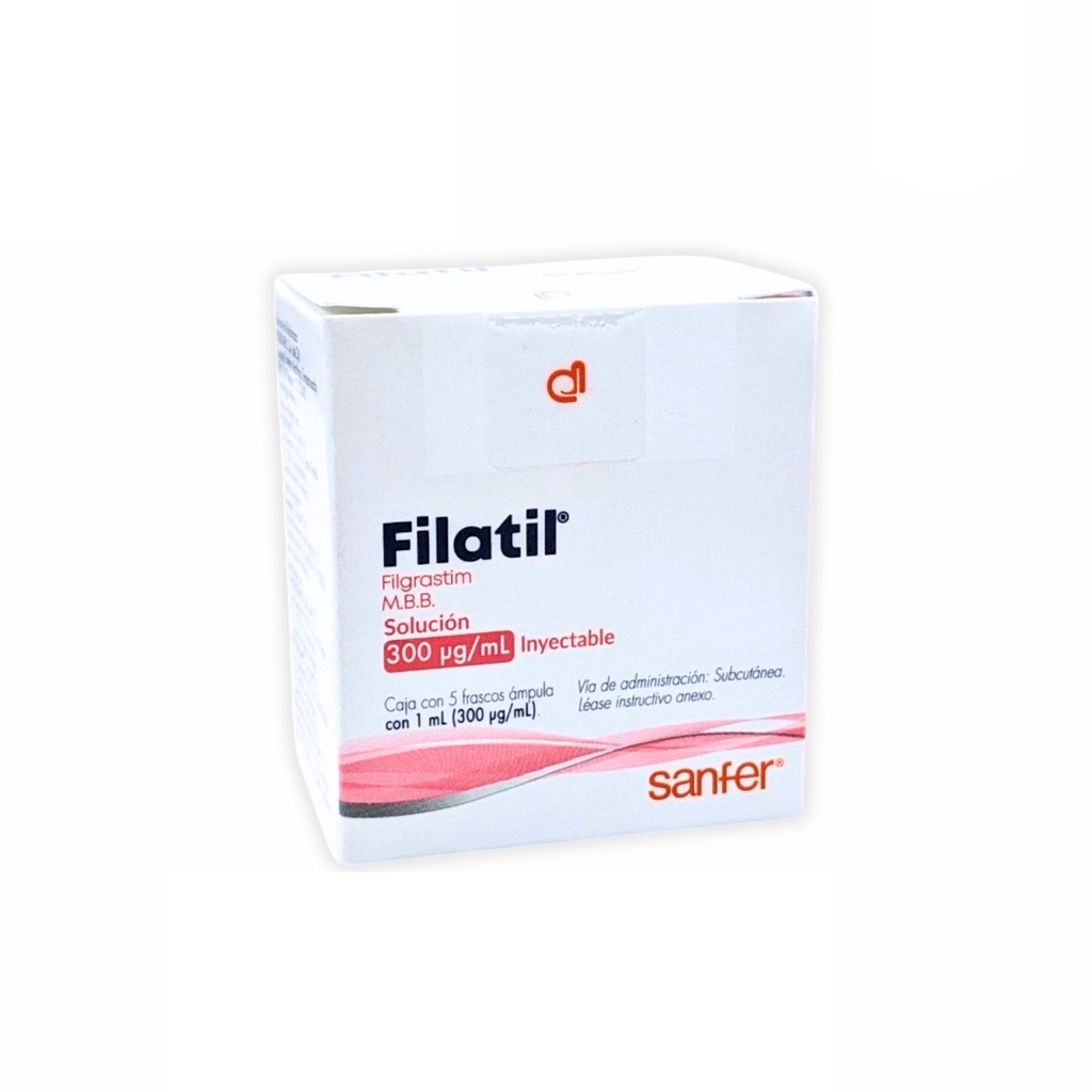 FILATIL SOL INY 300 MCG/ML C/5 AMP FILGRASTIM LAB PROBIOMED (RF)