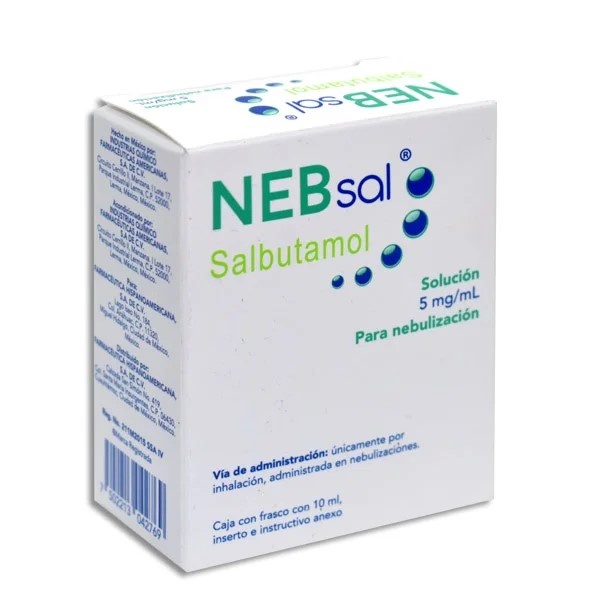 SALBUTAMOL SOL P/NEBULIZAR 5 MG/ML C/10 ML NEBSAL LAB FARMACEUTICA HISPANOAMERICANA