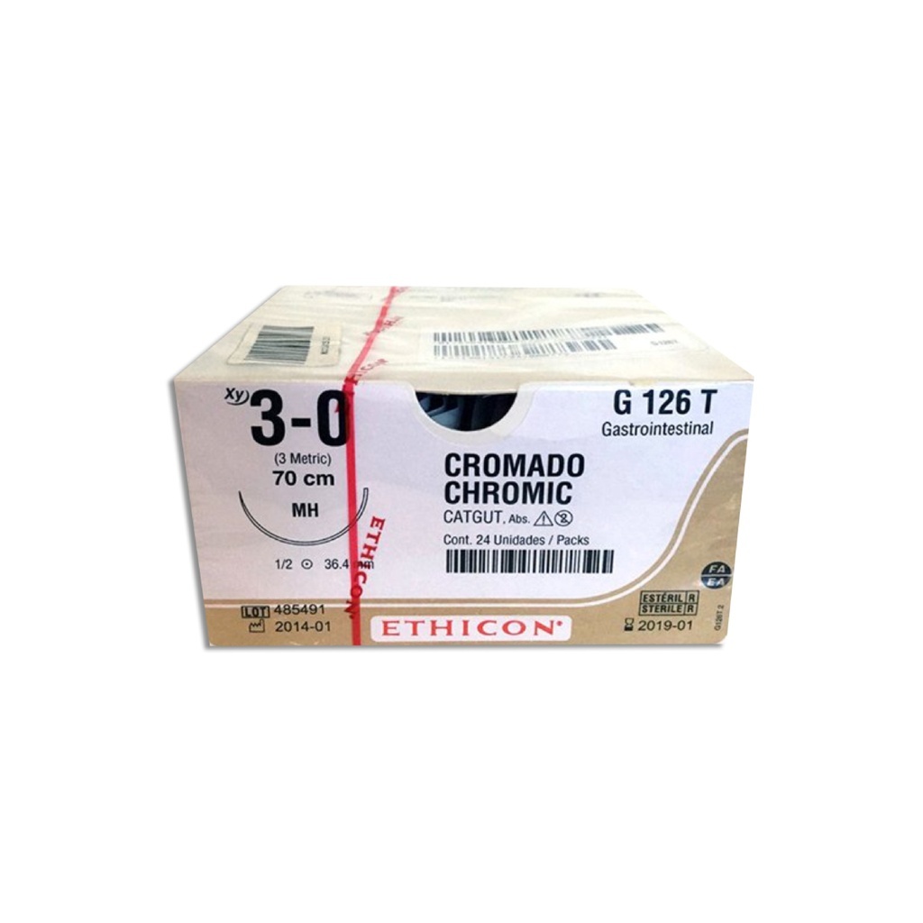 [3452] SUTURA CATGUT CROMICO 3/0 36.4 MM 70 CM MH AHUSADA REDONDA PIEZA G126T ETHICON GASTROINTESTINAL
