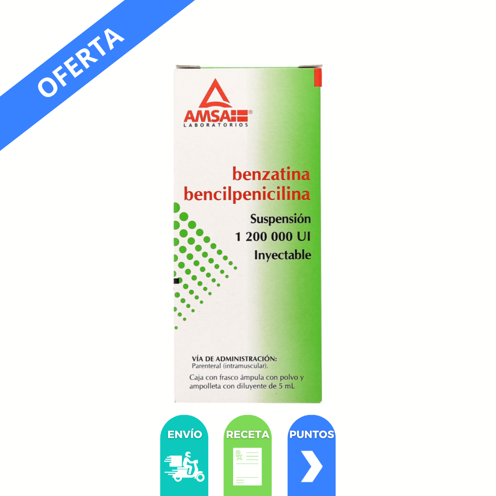BENCILPENICILINA SOL INY 1 200 000 UI BENZATINA LAB AMSA