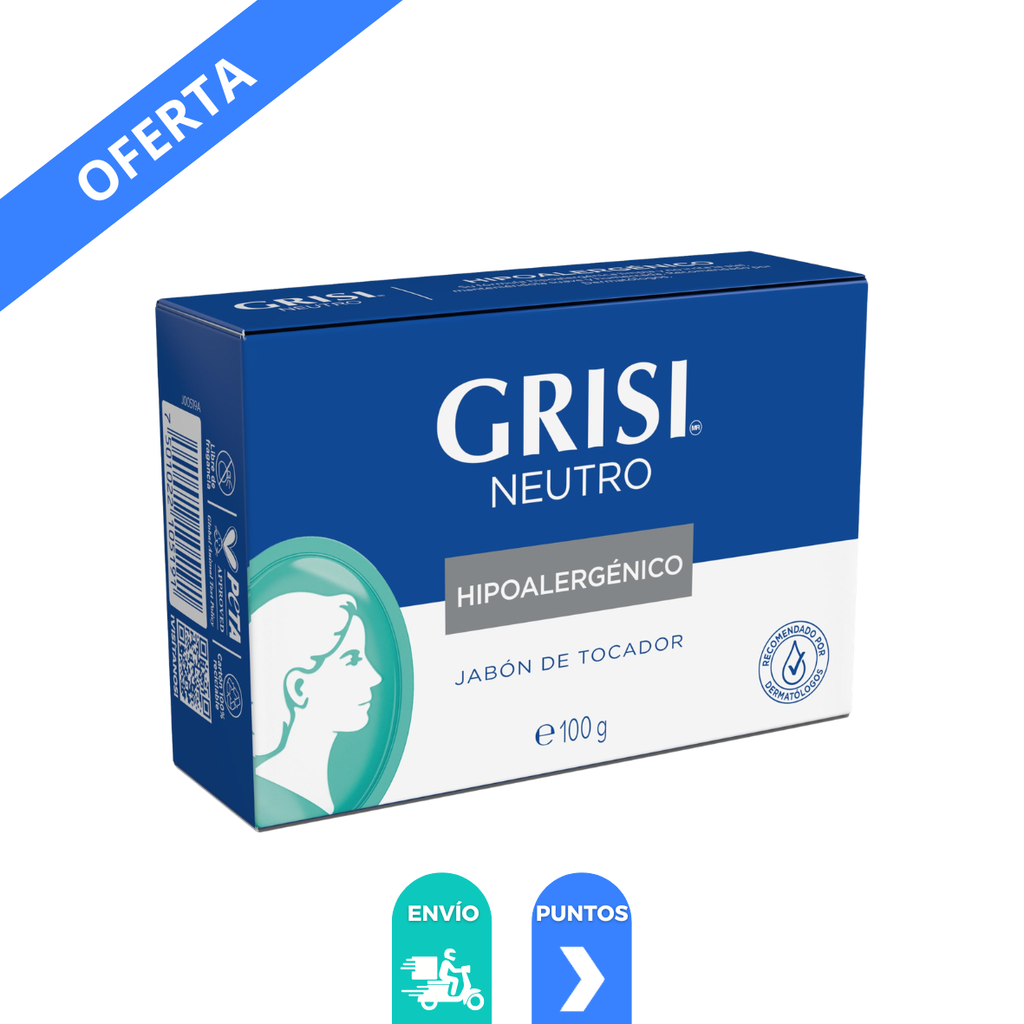 [3468] JABON EN BARRA NEUTRO HIPOALERGENICO C/100 G GRISI