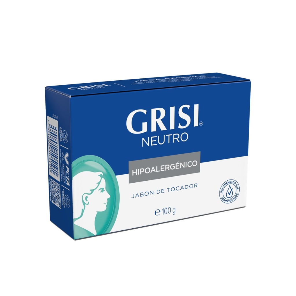 JABON EN BARRA NEUTRO HIPOALERGENICO C/100 G GRISI
